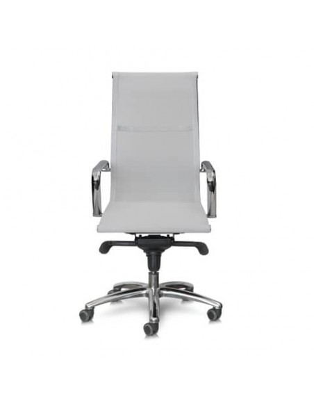 Poltrona direzionale girevole Unisit Pollux Space PXP schienale alto in rete bianco - con braccioli - PXP/B