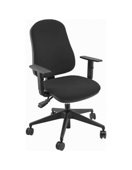 Sedia operativa girevole Unisit Simple SISY Eco Smart - rivestimento Eco nero - con braccioli - SISY/BR/EN