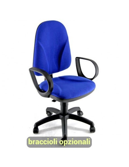 Sedia operativa girevole Unisit Team TMTMI Eco smart - schiuma sagomata - rivestimento Eco blu - TMTMI/EB