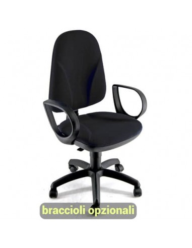 Sedia operativa girevole Unisit Team TMTMI Eco smart - schiuma sagomata - rivestimento Eco nero - TMTMI/EN