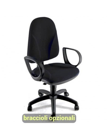 Sedia operativa girevole Unisit Team TMTMI Eco smart - schiuma sagomata - rivestimento Eco nero - TMTMI/EN