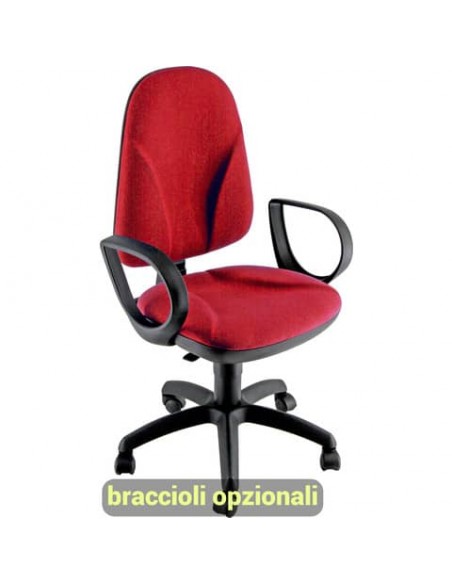 Sedia operativa girevole Unisit Team TMTMI Eco smart - schiuma sagomata - rivestimento Eco rosso - TMTMI/ER