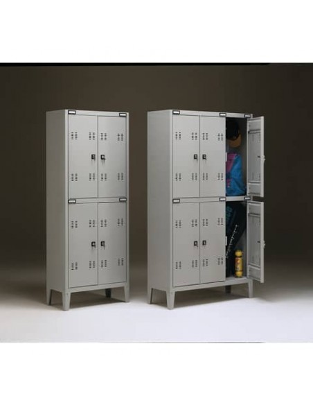 Spogliatoio sovrapposto Tecnical 2 a 4 posti acciaio 7/10 monoblocco 70x35x180 cm - B2+2