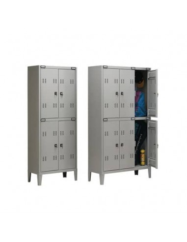 Spogliatoio sovrapposto Tecnical 2 a 6 posti acciaio 7/10 monoblocco 102x35x180 cm - B3+3