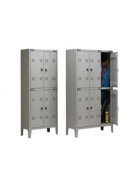 Spogliatoio sovrapposto Tecnical 2 a 6 posti acciaio 7/10 monoblocco 102x35x180 cm - B3+3