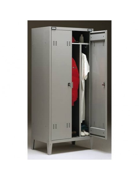 Spogliatoio sporco/pulito Tecnical 2 a 2 posti acciaio 7/10 monoblocco 80x47x180 cm - C2-SP