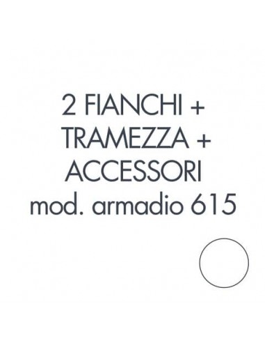 Set 2 fianchi + 1 tramezza + accessori + istruzioni per armadio Tecnical 2 615 bianco - 805141163041
