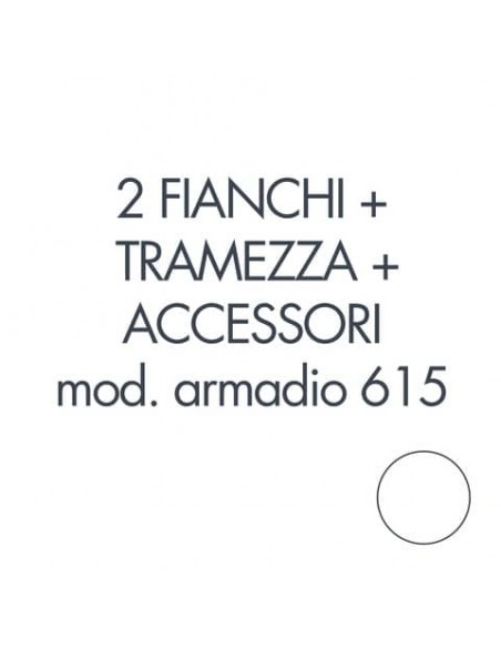 Set 2 fianchi + 1 tramezza + accessori + istruzioni per armadio Tecnical 2 615 bianco - 805141163041