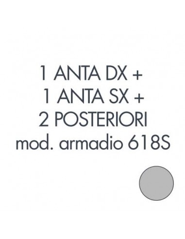 Set 1 porta sx + 1 porta dx + 2 posteriori per armadio Tecnical 2 618S grigio - 805141163030