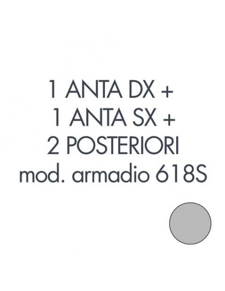 Set 1 porta sx + 1 porta dx + 2 posteriori per armadio Tecnical 2 618S grigio - 805141163030