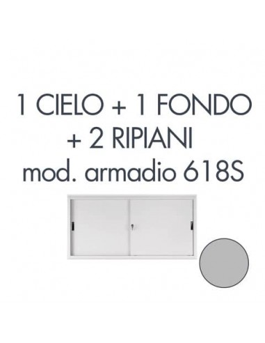 Set 1 cielo + 1 fondo + 2 piani per armadio Tecnical 2 618S grigio GRIGIO - 805141163032