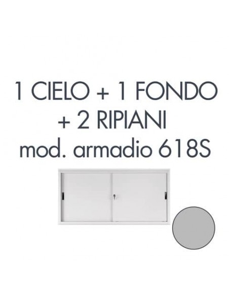 Set 1 cielo + 1 fondo + 2 piani per armadio Tecnical 2 618S grigio GRIGIO - 805141163032