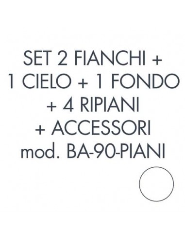 Set 2 fianchi + 1 cielo + 1 fondo + 4 ripiani + accessori per armadio Tecnical 2 BA-90-PIANI bianco - 805141163067
