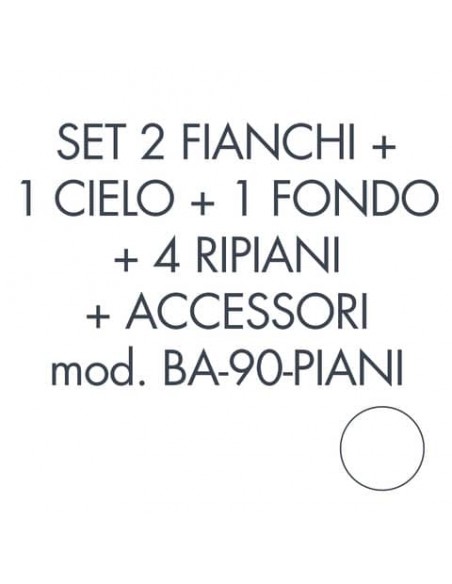 Set 2 fianchi + 1 cielo + 1 fondo + 4 ripiani + accessori per armadio Tecnical 2 BA-90-PIANI bianco - 805141163067