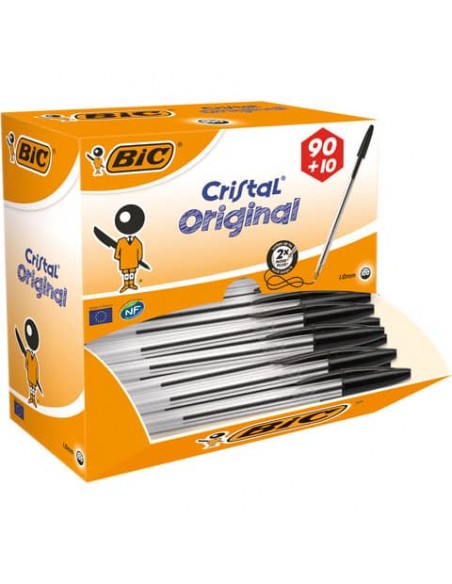 EC - Penne a sfera BIC Cristal M 1 mm nero value pack 90+10 - 942911