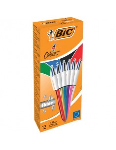 Penna a sfera a scatto BIC 4 Colours Shine fusti assortiti - M 1 mm assortiti 964775