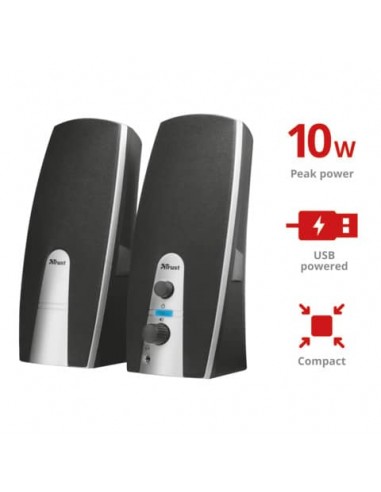 Set altoparlanti stereo USB TRUST MiLa 2.0 nero 16697