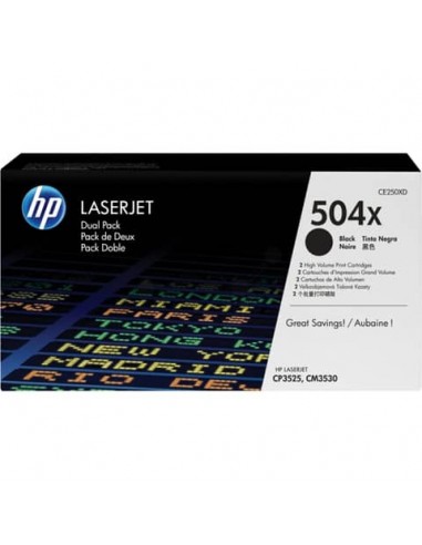 Toner alta capacità 504X HP nero  Conf. 2 - CE250XD