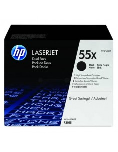 Toner alta capacità 55X HP nero  Conf. 2 - CE255XD