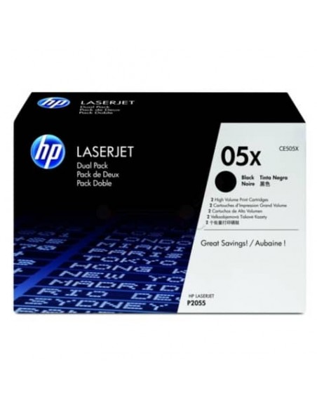 Toner alta capacità 05X HP nero  Conf. 2 - CE505XD