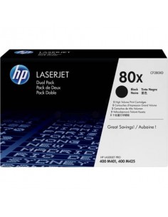 Toner alta capacità 80X HP nero  Conf. 2 - CF280XD
