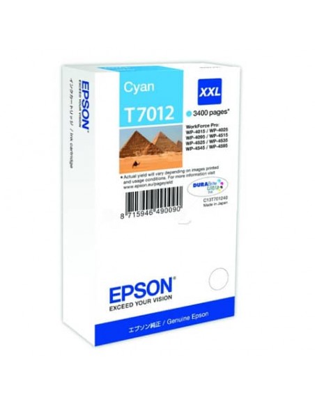 Cartuccia inkjet altissima resa ink pigmentato T7012 Epson ciano C13T70124010