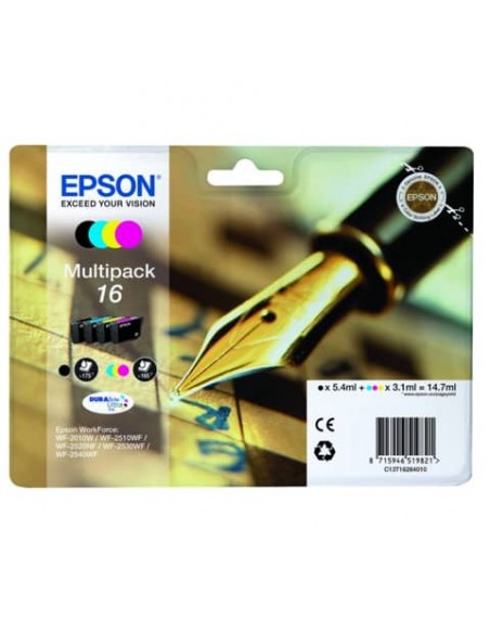 cartucce inkjet Penna e Cruciverba 16 Epson n+c+m+g Conf. 4 - C13T16264012