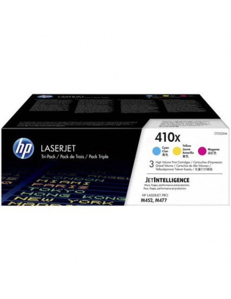 Toner alta capacità 410X HP ciano+magenta+giallo Conf. 3 - CF252XM