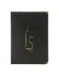Carta vini Securit® Classic in similpelle A4 nero MC-CRWC-BL