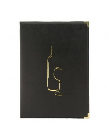 Carta vini Securit® Classic in similpelle A4 nero MC-CRWC-BL