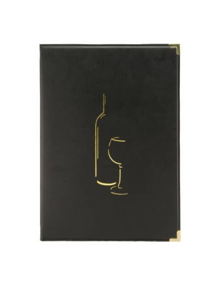 Carta vini Securit® Classic in similpelle A4 nero MC-CRWC-BL
