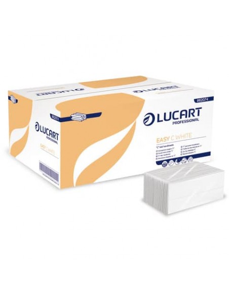 Asciugamani piegati a ''C'' Lucart Easy C White 1 velo 20 conf. da 192 pezzi - 862074P