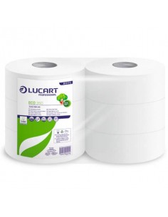 Carta igienica Lucart Eco 360 m jumbo 2 veli 6 rotoli da 973 strappi - 812173P