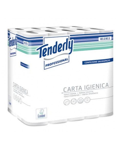 Carta igienica Tenderly salvaspazio 2 veli 30 rotoli da 160 strappi - 811911U