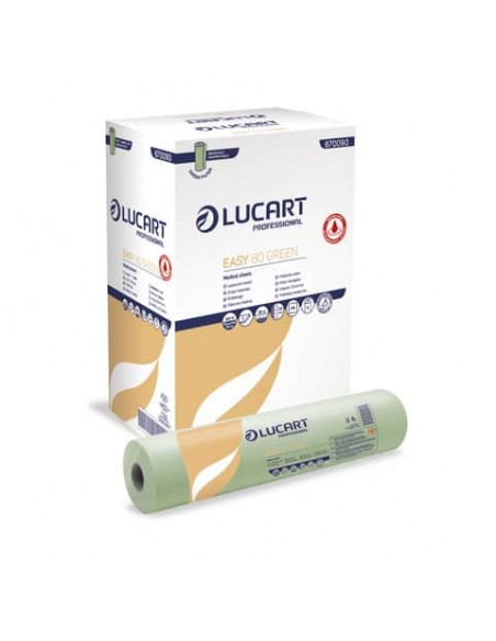 Lenzuolino medico Lucart Easy 80 Green - 80 m 2 veli 216 strappi - 870090U