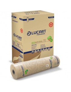 Lenzuolino medico Lucart EcoNatural 70 m 2 veli avana 190 strappi - 870099