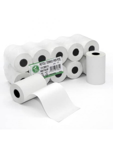 Rotoli POS Rotolificio Pugliese BPA Free Exclusive carta termica 57 mm x 20 m 48 g/m² f. 12 mm - cf. 10 pz - 5720-D40P