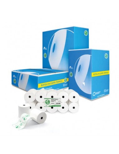Rotoli registratore di cassa Rotolificio Pugliese Exclusive BPA FREE 60 mm x 30 m 55 g/m² - f. 12 mm conf. 10 pz NBA6030TQ