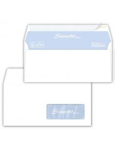 Buste con finestra Pigna Envelopes Silver90 Laser patella aperta 110x230 mm bianco  conf. 500 - 0221541
