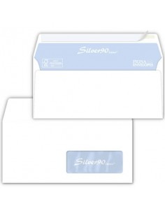 Buste con finestra Pigna Envelopes Silver90 Laser patella chiusa 110x230 mm bianco  conf. 500 - 0220921