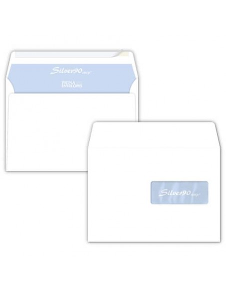 Buste con finestra Pigna Envelopes Silver90 90 g/m² 162x229 mm bianco conf. 500 - 0207859