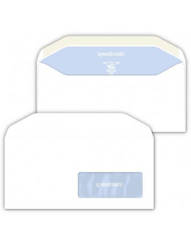 Buste con finestra Pigna Envelopes Silvermartic Lux 80 g/m² 110x230 mm bianco - conf. 500 - 0388987
