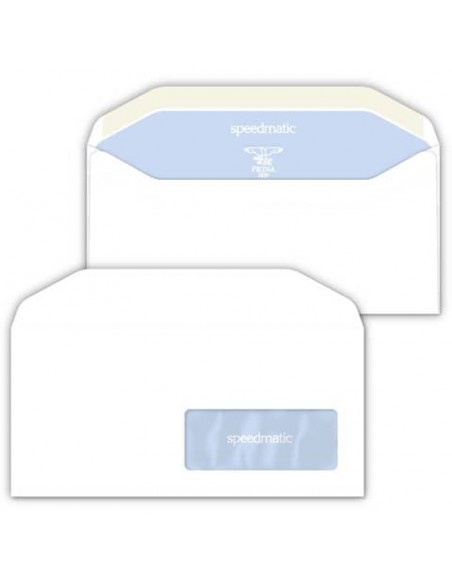Buste con finestra Pigna Envelopes Silvermartic Lux 80 g/m² 110x230 mm bianco - conf. 500 - 0388987