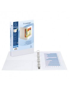 Raccoglitore personalizzabile Exacompta A4 maxi Kreacover® bianco 4 anelli a D 40 mm - 51943E