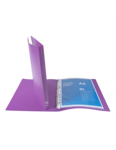 Raccoglitore ad anelli Exacompta LINEA OPACO 4 anelli Ø 15 mm ppl A4 10 colori assortiti - 51199E