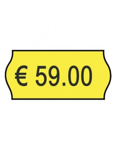 Rotolo da 1000 etichette per prezzatrice Printex sagomate 26x12 mm giallo remov. conf. 10 rotoli - 2612sfr10gi