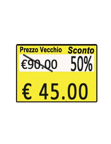 Rotolo da 600 etichette Printex prezzo/sconto 26x19 mm giallo remov. conf. 10 rotoli - B10/2619/CRGSTS