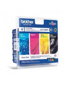 Cartucce inkjet alta resa blister 1100 Brother nero+ciano+magenta+giallo Conf. 4 - LC-1100HYVALBP