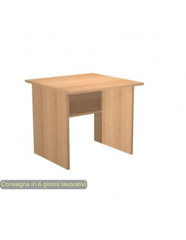 Scrivania piano faggio 80x80xH.72 cm gamba a pannello in melaminico in tinta tinta Presto Artexport - 001PAN/6