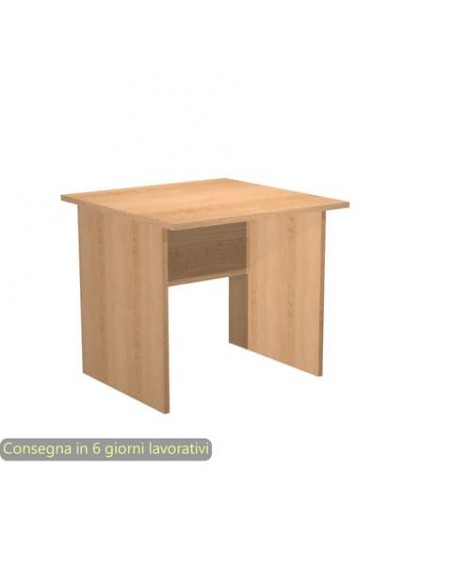 Scrivania piano faggio 80x80xH.72 cm gamba a pannello in melaminico in tinta tinta Presto Artexport - 001PAN/6